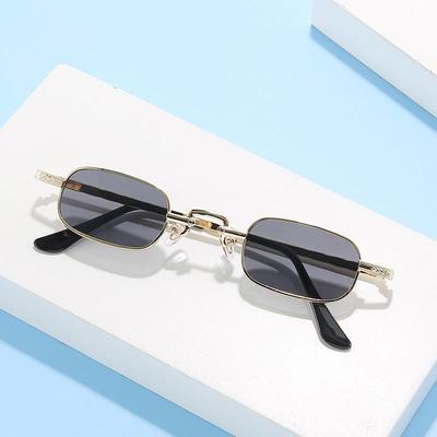 "2021 Trendy Colorful Hip-Hop Square Metal Frame Sunglasses for Men and Women"