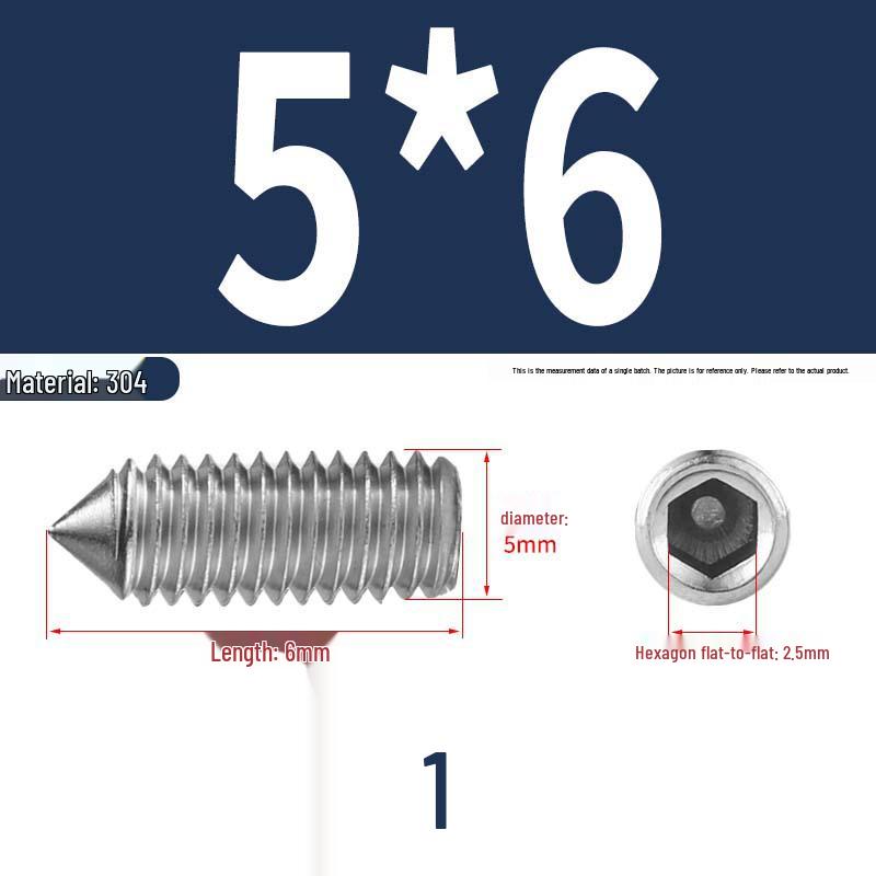 12.9 Edelstahl 304 Innensechskant Kegelspitze Gewindestift M2/M3