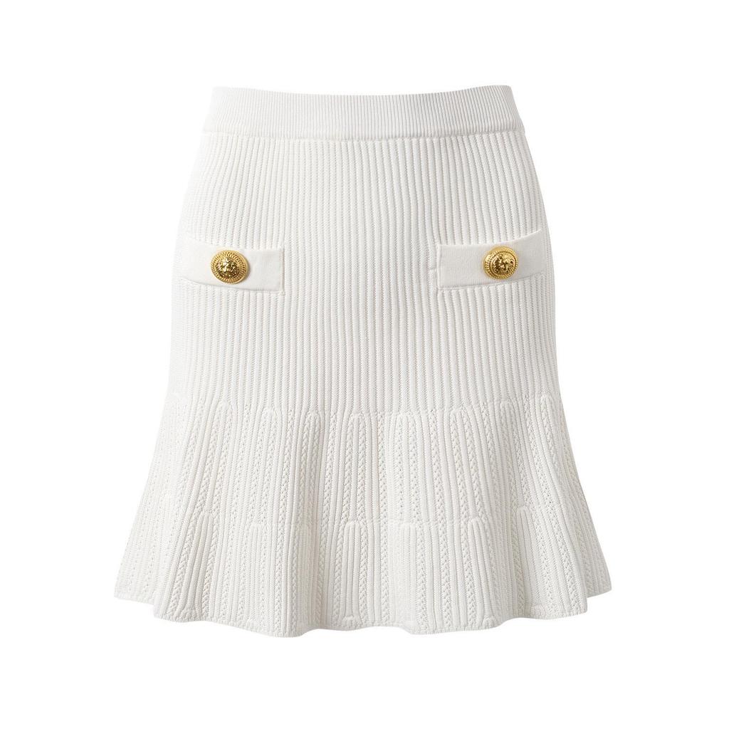 2025 Spring/Autumn Women's Fashion Knitted Cardigan & A-Line Skirt Set