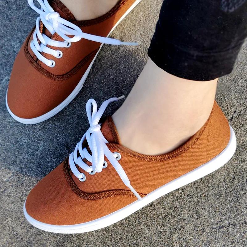 Fashion Couple Canvas Shoes Simple Style Sneaker Outdoor Light Walking Shoes Lace-Up Flats Adolescents Student Casual Canvas Shoes Tenis