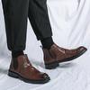Men’s Motorcycle Boots Retro Street Style Dress Chelsea Boots Tuxedo Wedding Brown Men Ankle Boots