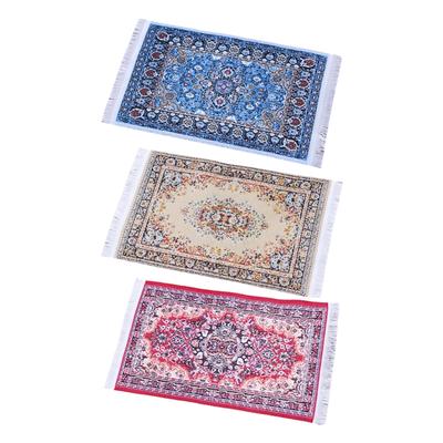 Friendly Doll House Floor Mat Turkish Style Miniature Carpet Easy To Clean Soft Fabric For Childrens Room Decoration