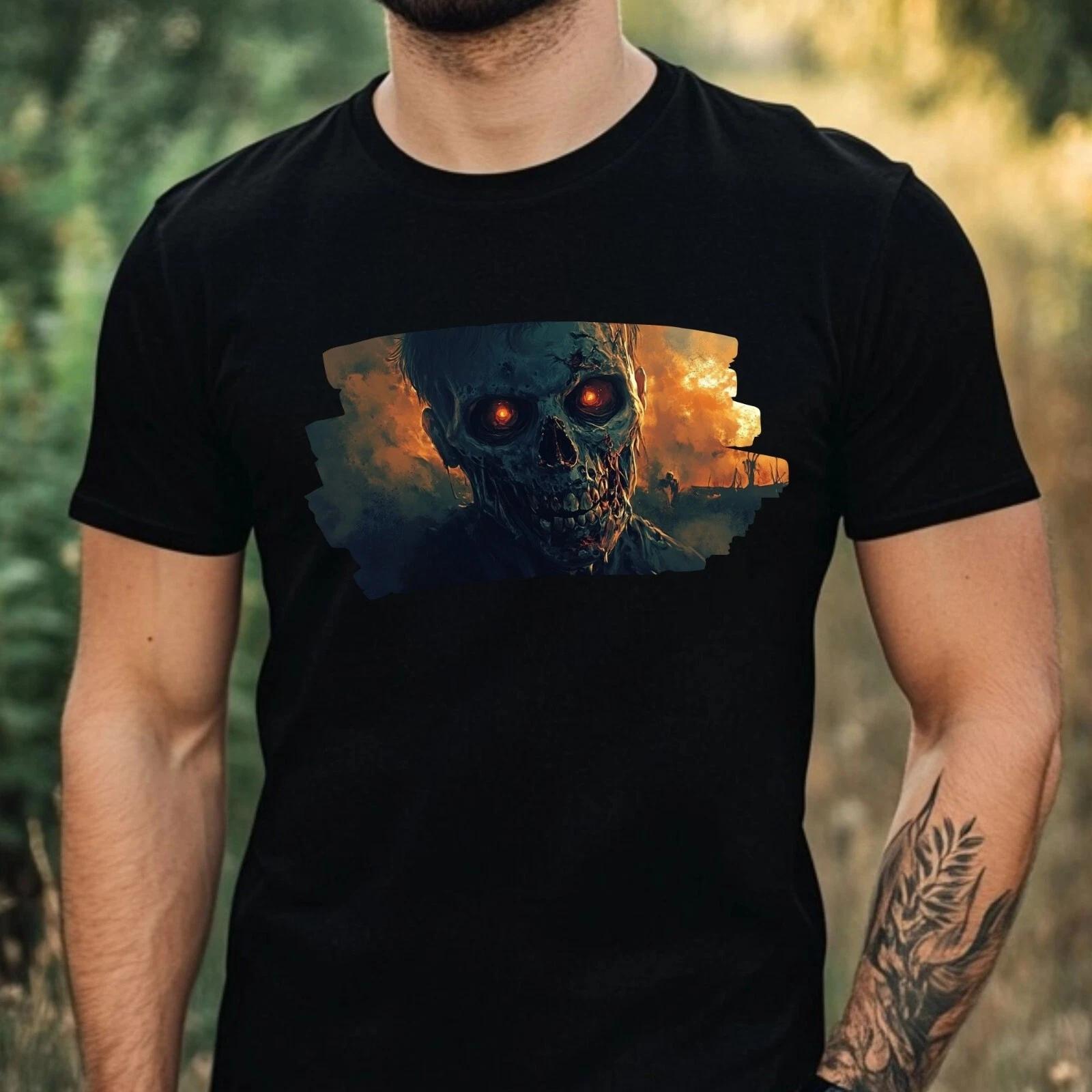 T-Shirt Herren Zombie Motiv Baumwolle Größe XS bis 5XL XS