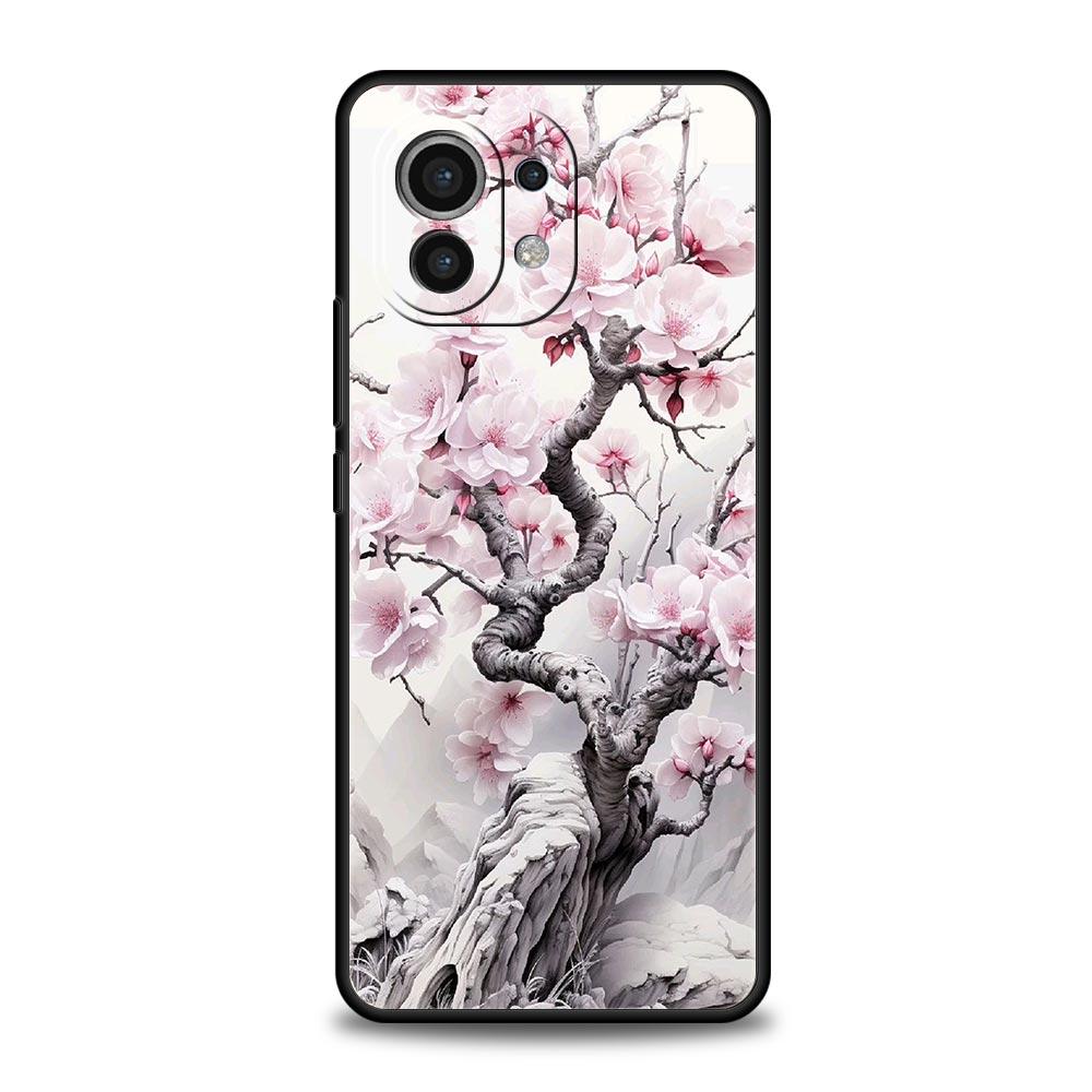 Cherry Blossom Tree Phone Case For Xiaomi Mi 15 14 Pro 13 12 11 Lite 5G 10T 11T 12T 13T 14T Poco X6 X5 X4 X3 NFC F3 F4 GT Cover