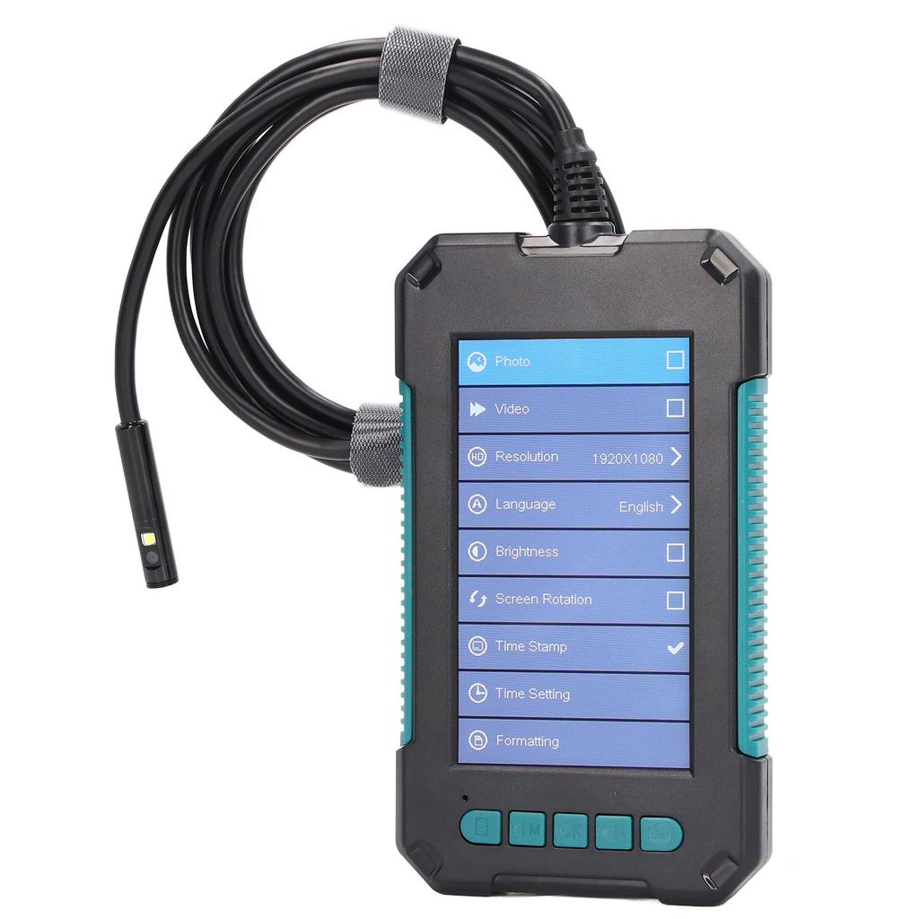 8mm Lens Digital Endoscope 4.3in IPS Screen Industrial Inspection Camera with LED Light DC 5V 10