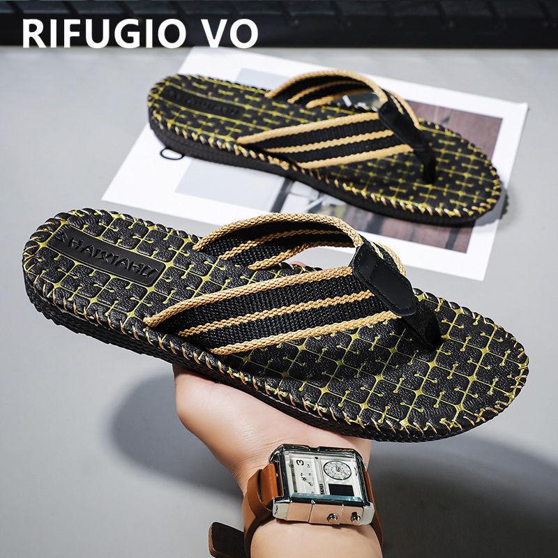 

Summer non-slip and wear-resistant soft bottom pinch flip-flops men s cool slippers outdoor casual beach shoes 45