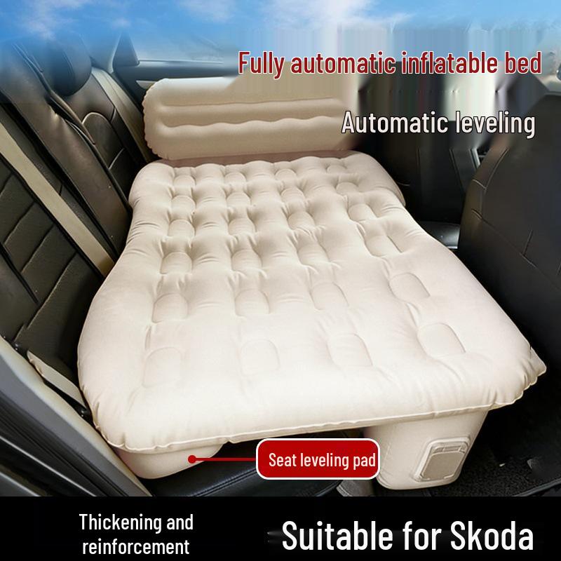 

Skoda Rear Seat Auto Inflatable Travel Mattress: Superb, Octavia, Kamiq, Karoq Compatible. Beige - Auto Inflate/Deflate & Leveling