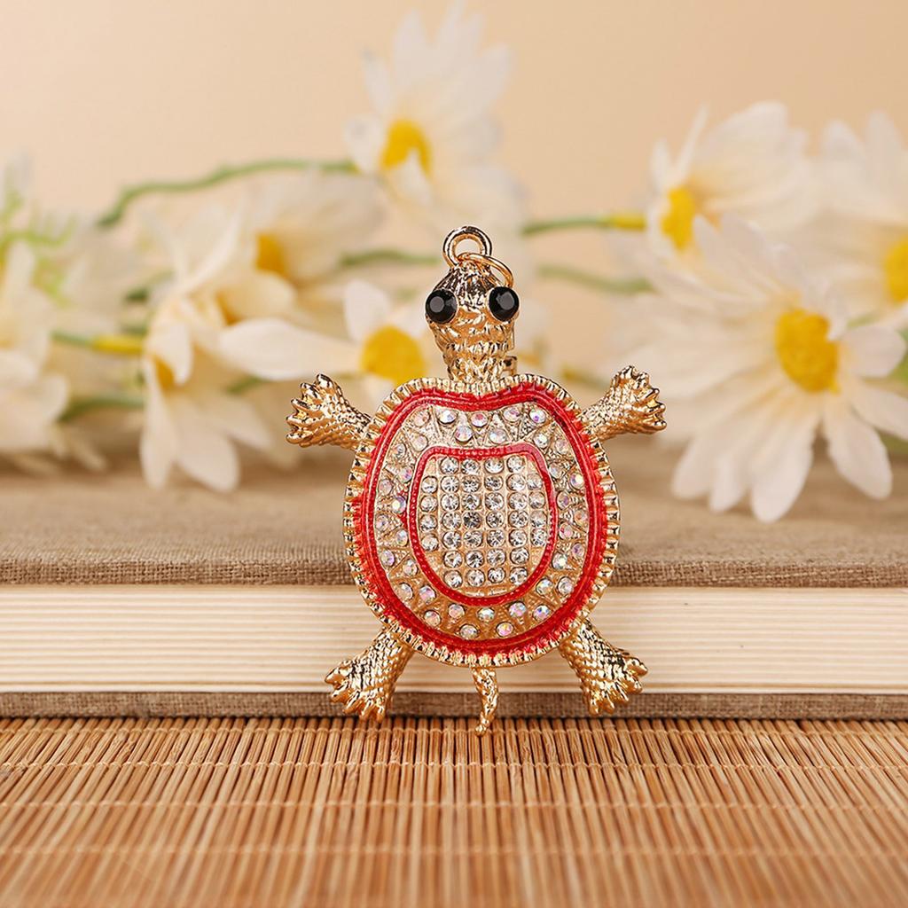 Turtles Rhinestones Keyring Charm Pendant Vibranting Color Glitter Keychain Bag Charm for Handbag Purse Accessories