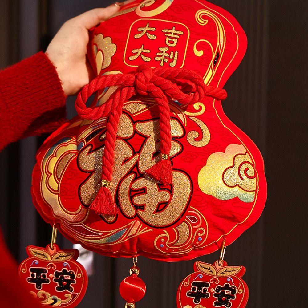 2026 Horse Year Fortune Character Pendant Flocking Hanging Tassels Fu Character Decorative Nonwovens Traditional