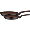 Set of 2 Pans - Induction - - TERRA - Ø 24 and 28 Cm - 3 Mm Forged Aluminum - Red