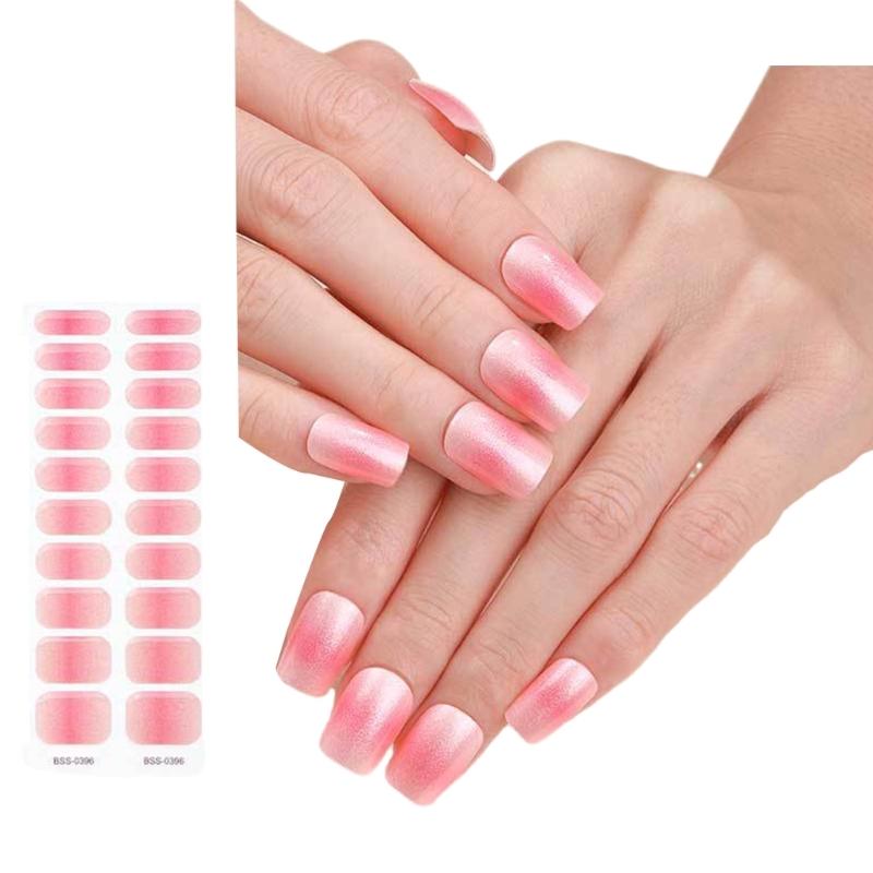 Semi Cured Gels Nails Stickers Nails Polish Strips Korean Style Gels Nails Strips Nails Art Decortions for Party