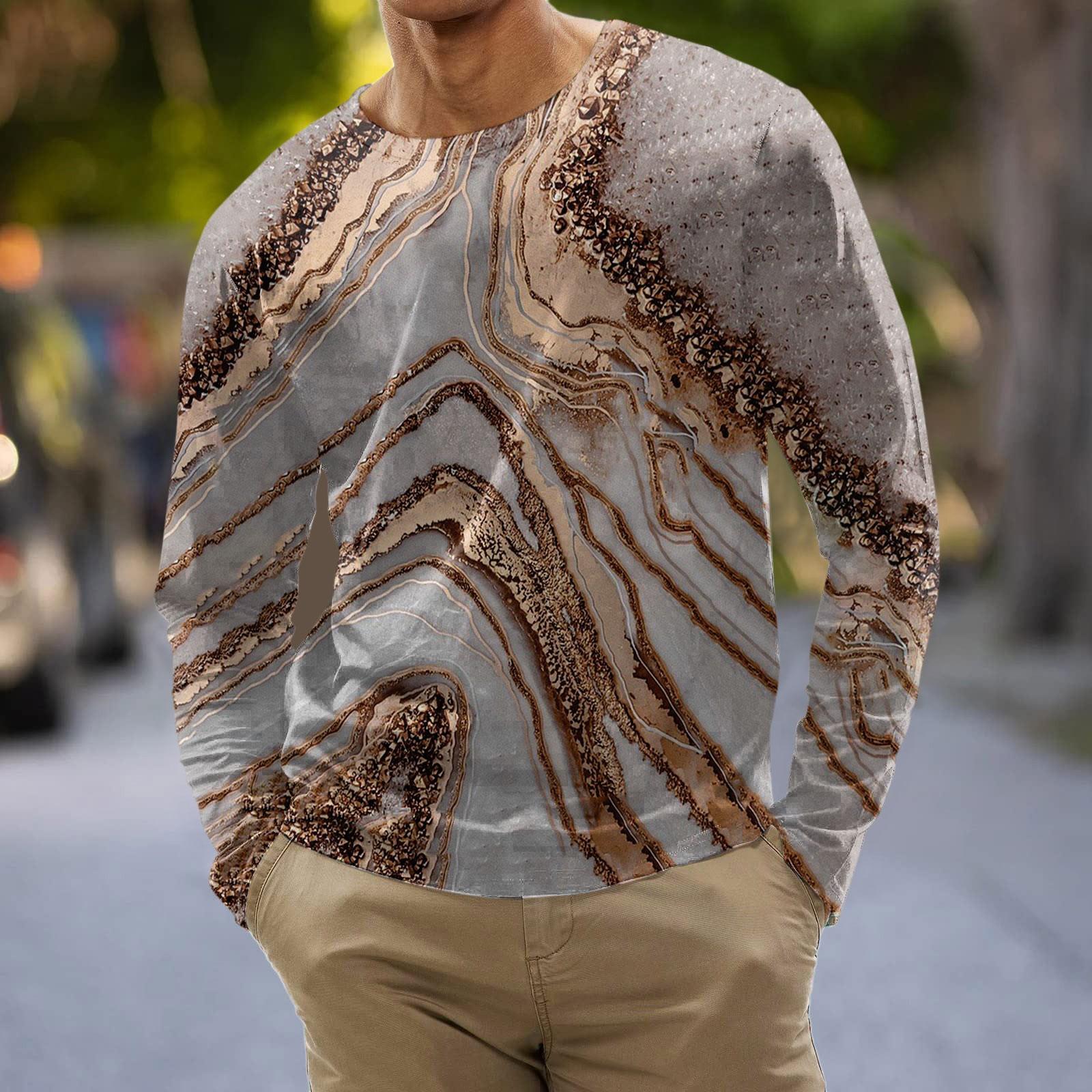 

Муж. Футболка Графика Абстракция Шея Одежда Одежда На открытом воздухе Длинный рукав С принтом Модельер Винтаж XL розовый