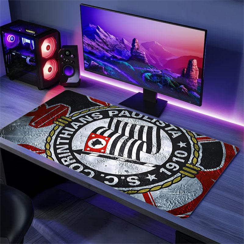 Sport Club Corinthians Paulista Mouse Pad, Large Gaming Desk Mat, Non-slip XXL Mousepad for Laptop & Tablet, Mini PC Playmat with Stitched Edges