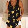 3D Heart Symbol Print Tank Tops for Women Workout Yoga Gym Printed Summer Sport Shirts Plus Size Vests