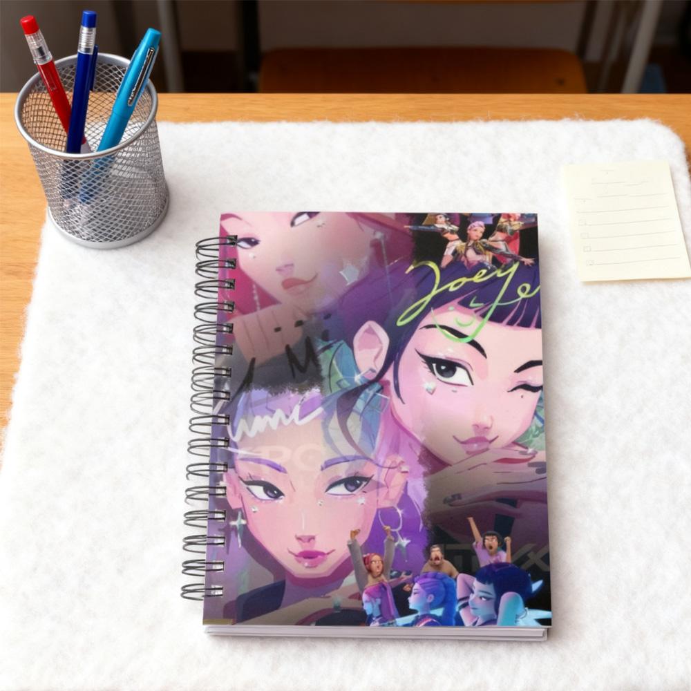K-pops Demon Hunters Anime Kawaii Caiet Student Cont Personal Sticker Carte Mesaje Jurnal Copii Carte de Pictură Carte Mesaje