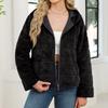 Women's Autumn/winter Lamb Cardigan Hooded Zipper Fleece Casual Coat