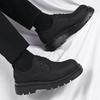 British Style Dark Black Leather Shoes Trendy Men and Women Niche Retro Matte Leather Heightening Big Head Shoes Men's Thick-soled Derby Shoes