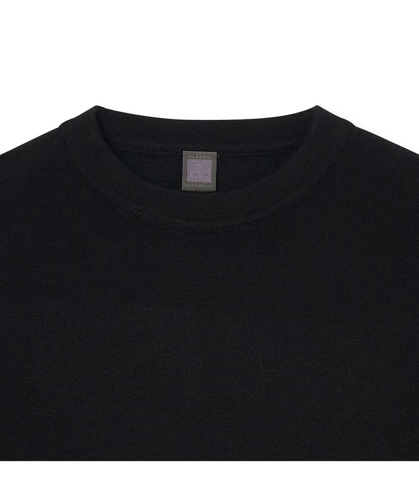 IOLO Women'S Wool Silk Crew Neck_Black