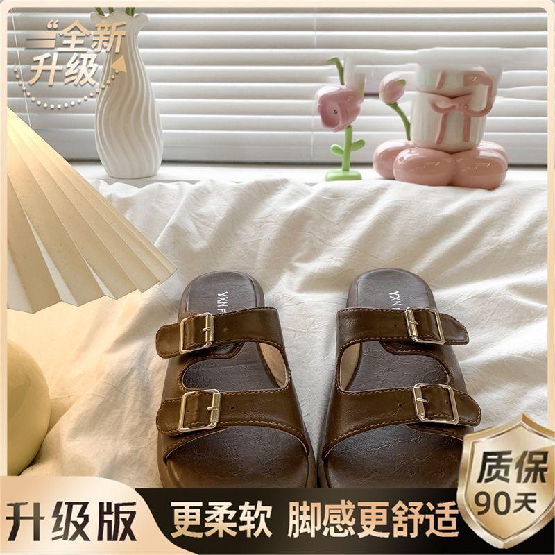 Fashion versatile high-end silver slippers women's summer new beach sandals platform cool slippers