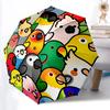 1pc Parrot Party Pattern Automatic Folding Umbrella - Compact 8-Rib Design, Durable Plastic & Iron, Lightweight for Outdoor Daily Use057