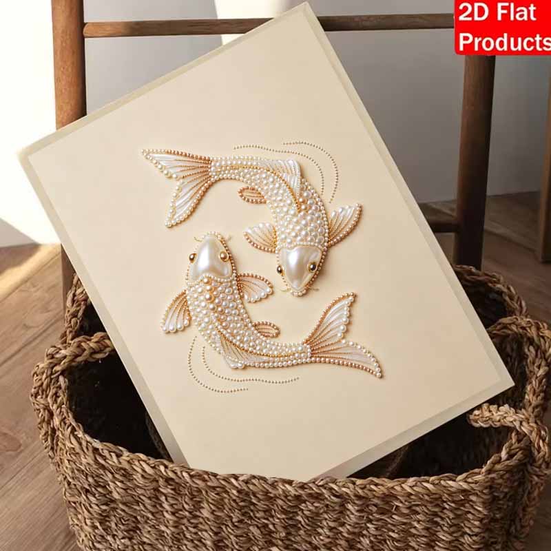 DIY Pearl Embroidery Diamond Painting Kit Koi Fish Sparkling Beads Art Craft Handmade Decoration Gift for Home
