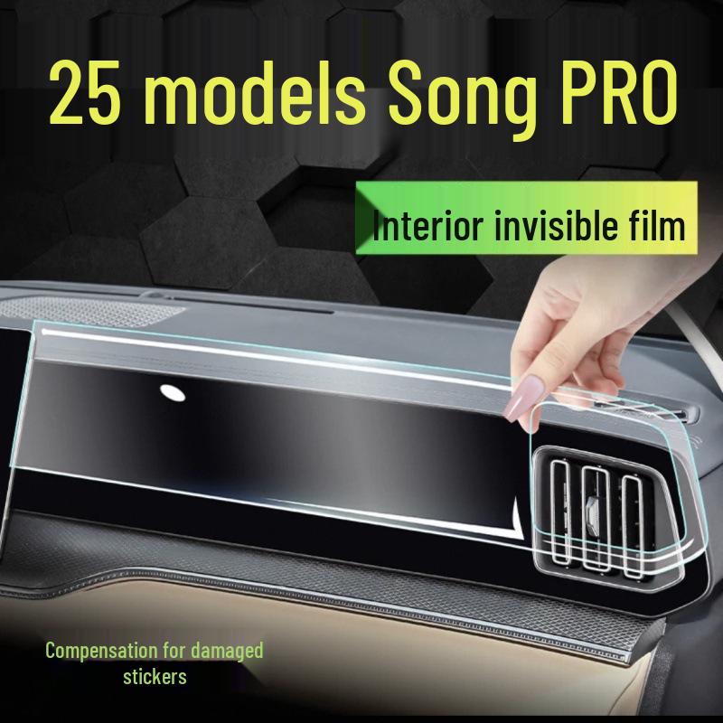 BYD Song Pro Screen Protector: Gear Shift Panel & Dashboard Film for 25 Models