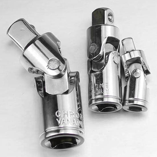 1/2 1/4 3/8 Inches Chrome Universal Joint Adapter Socket Wrench Hardware Tool