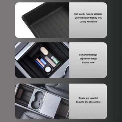 For Tesla New Juniper 2025 Interior Accessories Center Contral Storage Organizer Tray Armrest Box Bottom Mat Card Holder