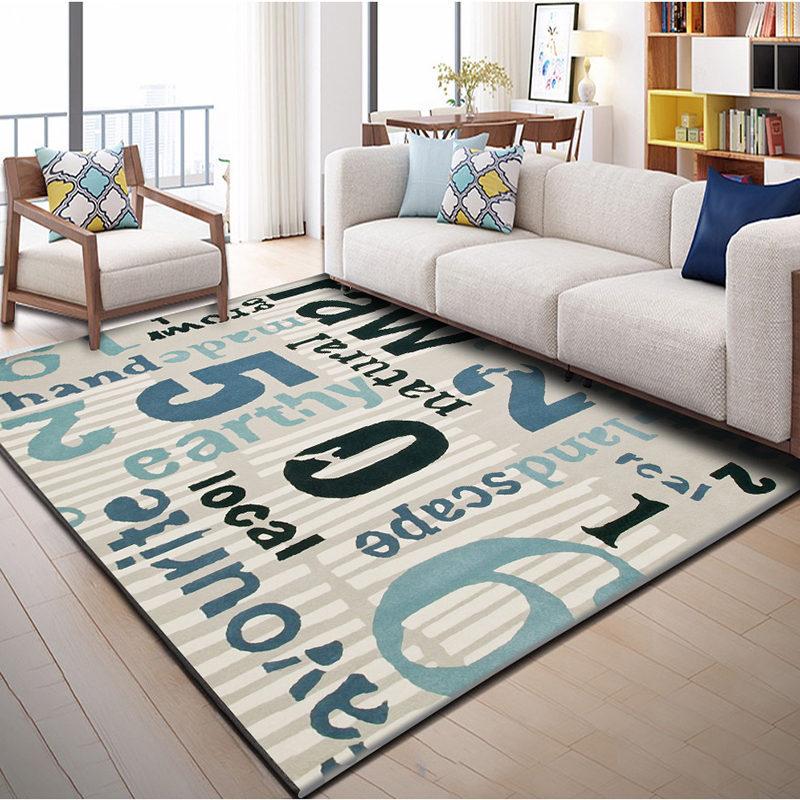 Nordisk Geometriskt Mönster Matta Vardagsrum Soffa Soffbord Matta Sovrum Sängkant Hem Golvmatta