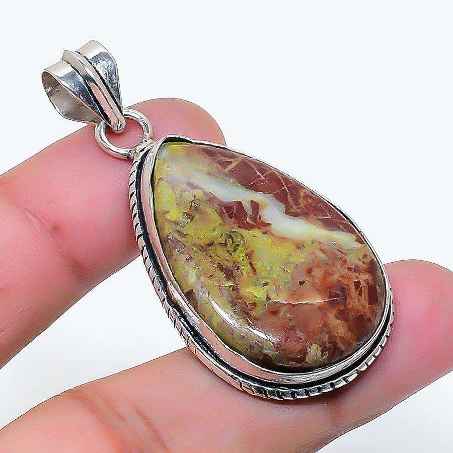 Natural Dragon Blood Gemstone Handmade 925 Sterling Silver Pendant 1.89 AP-15768