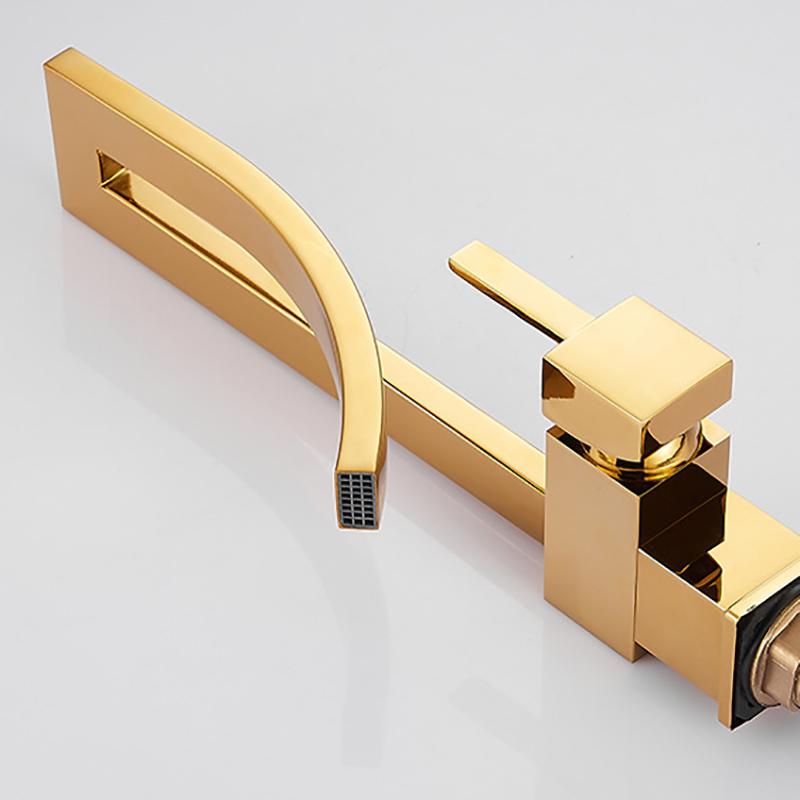 Chrome Brass Basin Faucet Fashion Style Single Handle Waterfall Basin Mixer Tap Hot Cold Bathroom Faucets Sink Waterfall Faucet