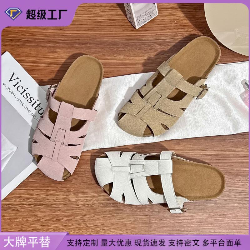 Grape mother summer new platform Boken shoes women's wear high-end retro Roman sandals women's woven women's shoes