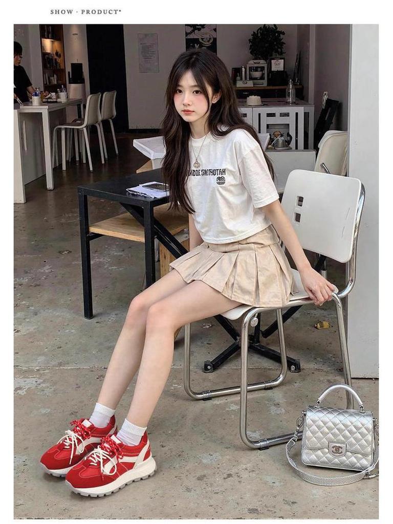 Women's Autumn 2025 Round Toe Color Block Lightweight Trainers - Soft Sole, Trendy Versatile Sports Casual Shoes