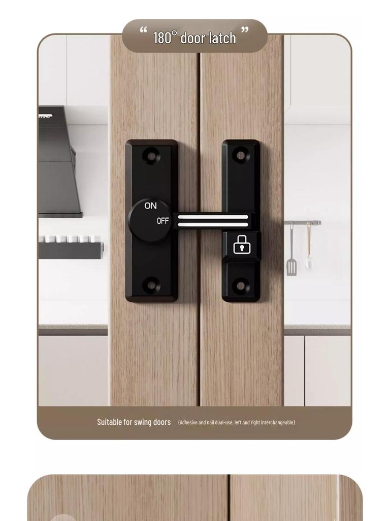 Univerzální západka posuvných dveří bez vrtání: Ložnice, Koupelna, Zámek a závora proti vloupání
