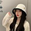 Autumn and Winter Face Showing Japanese Style Wool Bucket Hat Knitted Warm Fisherman Hat Outdoor Leisure