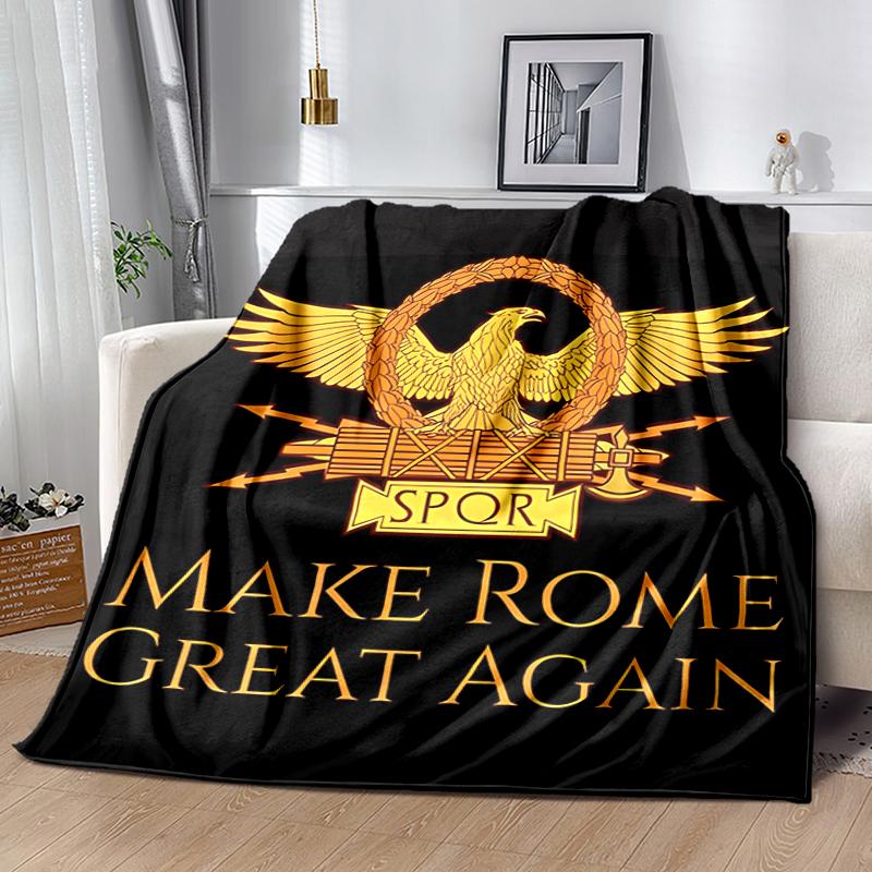 1pc Blanket SPQR Roman Eagle1 Print Design, Lightweight Blanket for Sofa, Bed- Soft &Warm, Gift for All Seasons like Christmas, Halloween