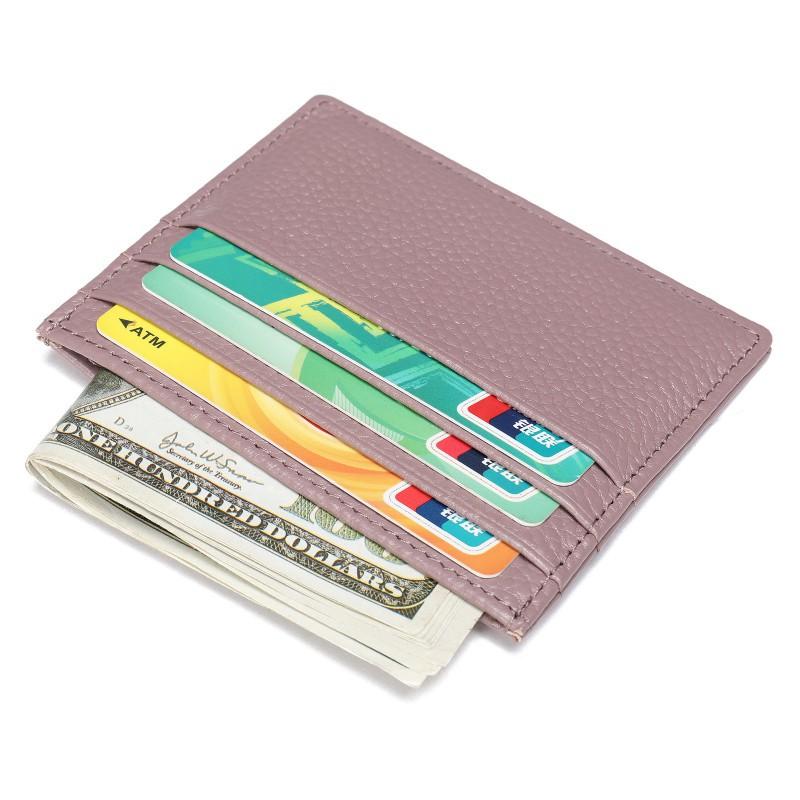 Men's Real Pickup Bag Women's Simple Credit Card Holder Multiple Slots Top Layer Cow Cover Thin Design