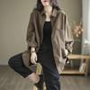 Coat for Women Cotton Oversize Shirt Jacket Solid Color Button Loose Casual Tops Casual Blouse Jacket
