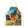 Natural Landscape Elk Pattern Apron Adult Sleeveless Kitchen Cleaning Home Chef Baking Waist Bib