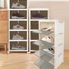 Caixa de Armazenamento Dobrável Caixas de Sapatos Transparentes Estojo Organizador Multifuncional para Sala de Estar Doméstico Com Roda Grandes Expositores