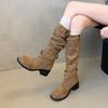 Comfortable Hundred Vintage Women's Not Tired Tall Western Cowboy Boots - Comfortable Soft Non-Slip Height Increasing Shoes