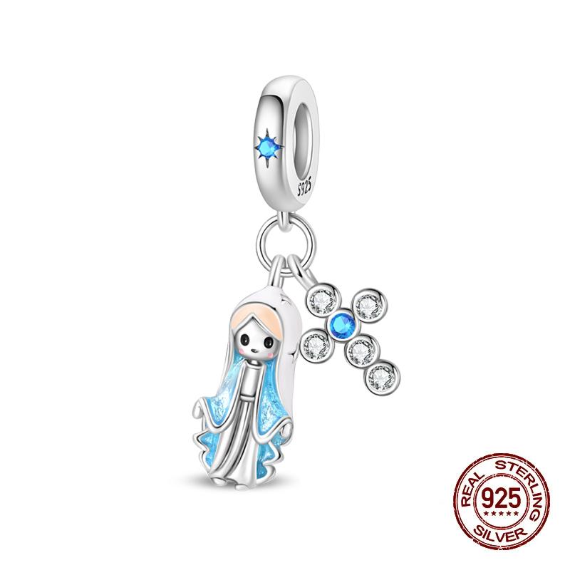 Original New Copper Prayer Virgin Mary Charms Beads Fit Necklace Bracelet Accessory Diy Jewelry For Women Gift