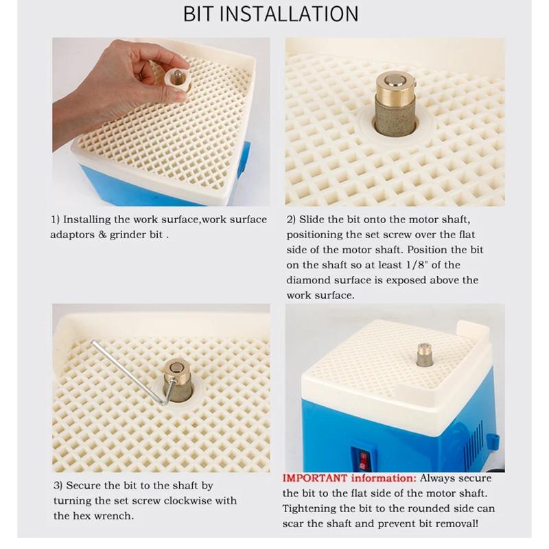 Mini Stained Electric Grinder Diamond Glass Art Glass Grinding Tool Water Grinder Stone Grinding Polishing Machine 220V Portable