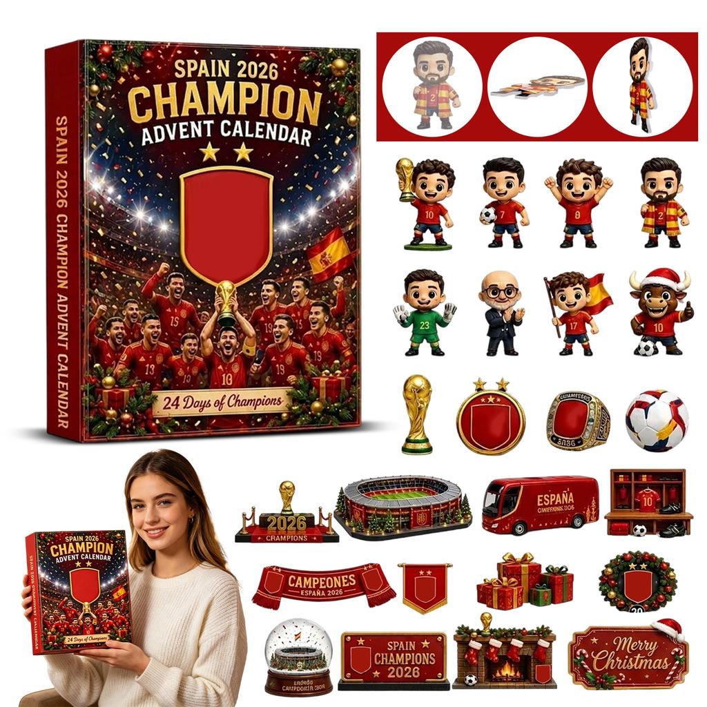 2026 Soccer Advent Calendar with Hanging Ornaments, 2D Flat Mailer Box Holiday Countdown