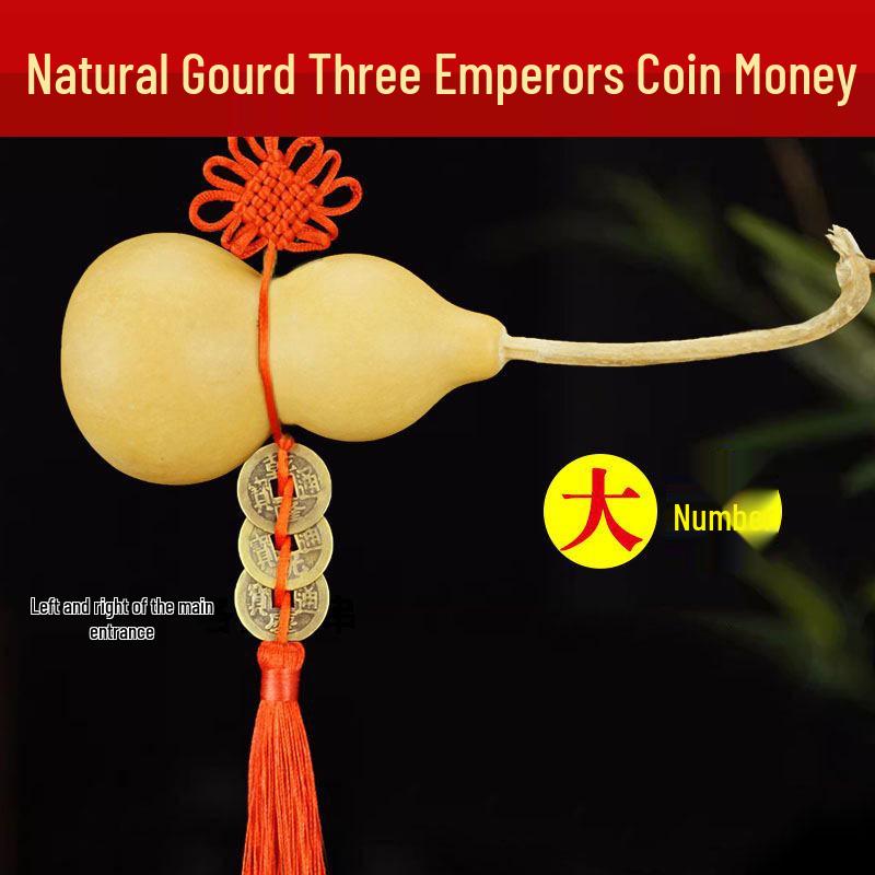 Dragon Knot Gourd Pendant with Five Emperor Coins