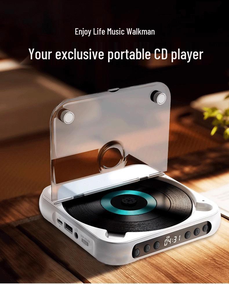 Compact Bluetooth CD Player with Speaker for Students & Early Education