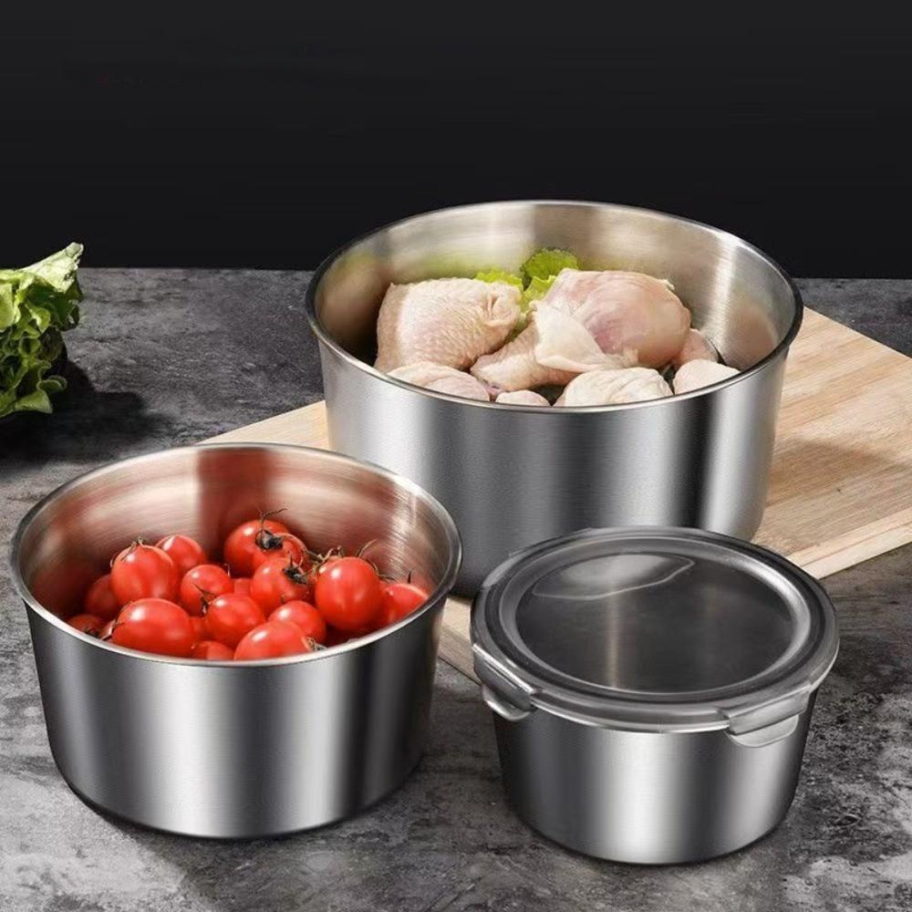 201 Stainless Steel Fresh Keeping Box with Lid Lunch Box  for Kitchen Refrigerator