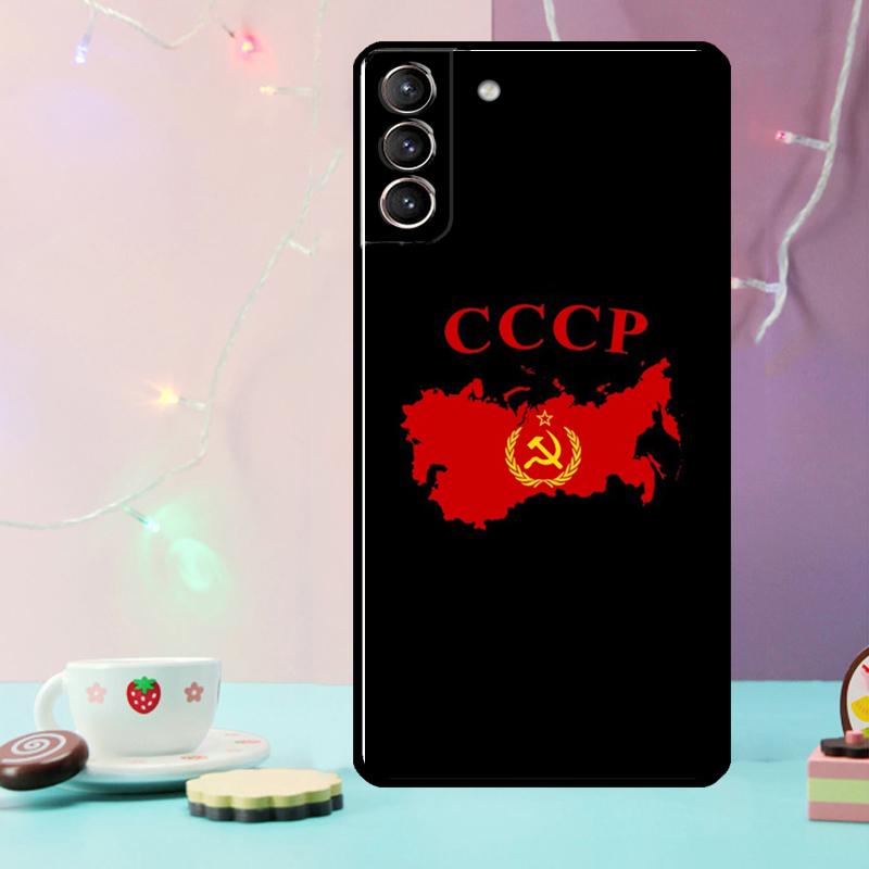 Red Soviet Union USSR Flag Phone Case For Samsung Galaxy S25 Ultra S20 S21 S22 S23 S24 Ultra Plus S9 S10 S25 FE Cover