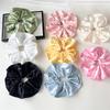Large Size 18cm Solid Color Satin Scrunchies For Girls Candy Colors Hair Rings for Bun Hairstyle Ties Hair Accessories for Women