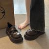 Fashion Moccasins Brown Women's Shoes Round Toe Footwear On Promotion Beau Today Young 2025 Trend Chic Point Korean Style Ladies Pumps